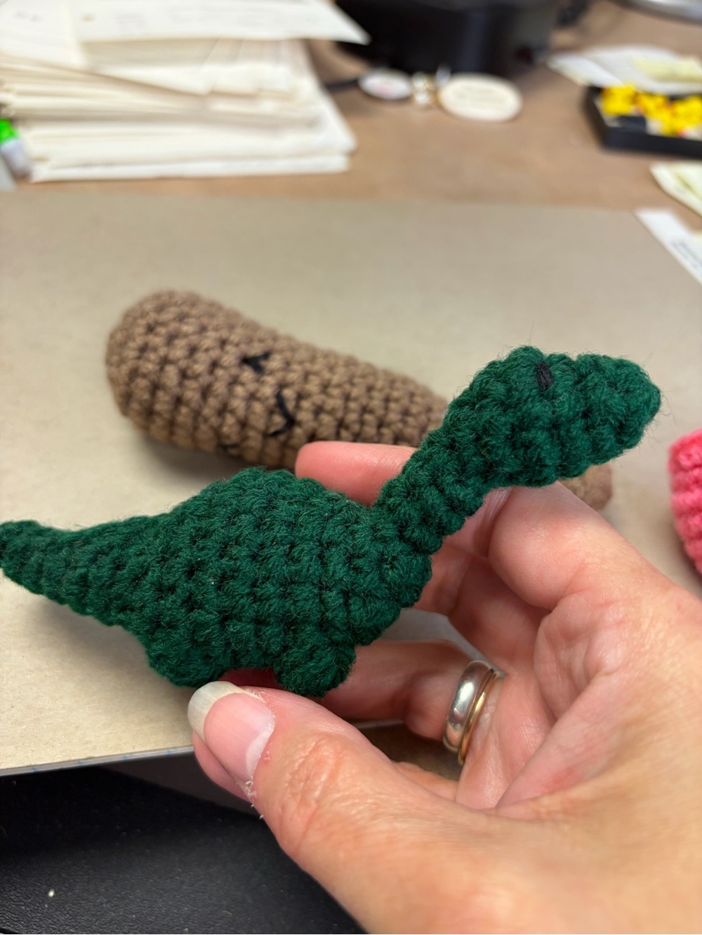 Handmade Crochet Cat Toys - Flower, Bat and Dino - Picture 5 of 5